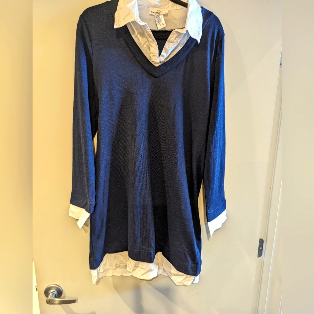 EUC Sloane Rogue Navy knit mini dress/tunic.  Size large